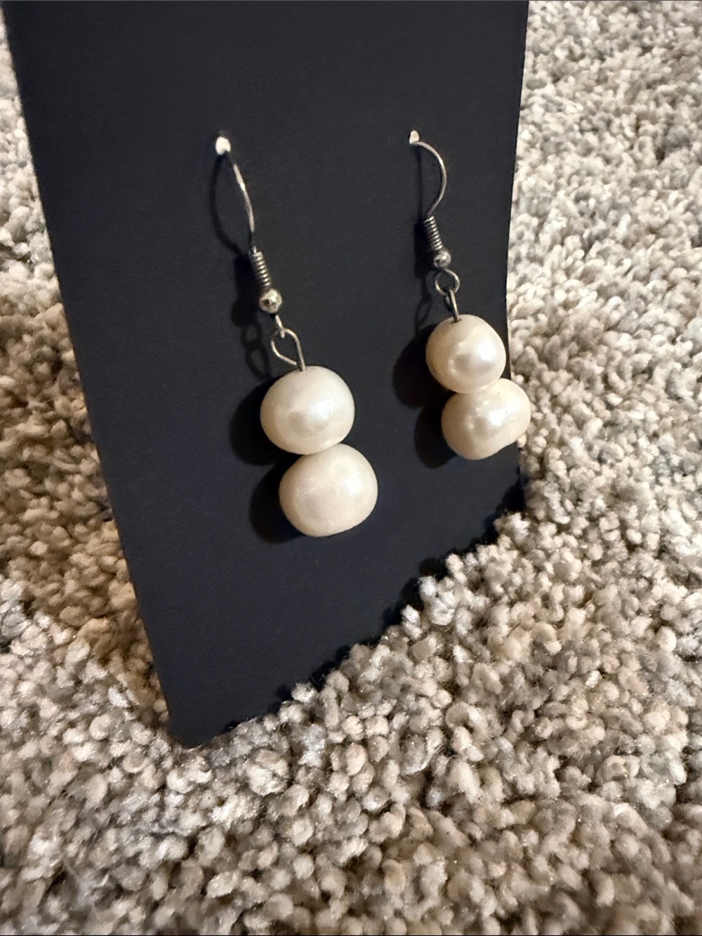 Earrings Pearl-Like White Drop Dangle Womens Jewelry - Picture 2 of 4